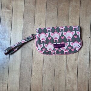 Bungalow 360 Pink Piglet Pattern Wristlet